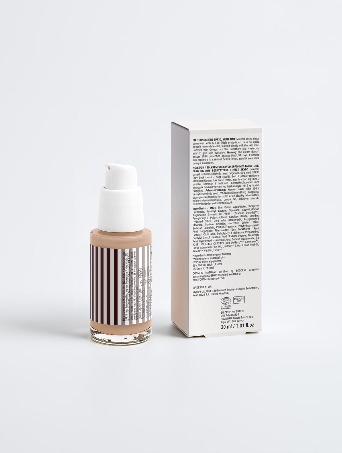 Sunscreen SPF30, with tint